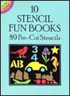 10 Stencil Fun Books 89 Pre-cut Stencils