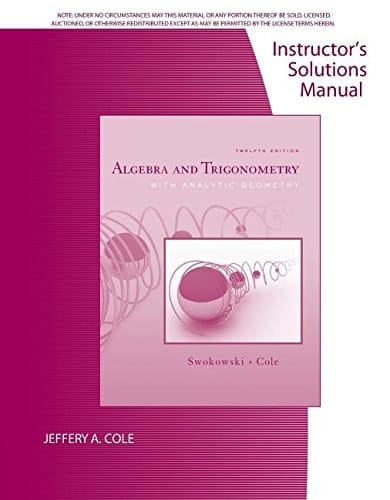 Inst Sol Manual-Algebra and Trigonometry W/Analytic Geometry