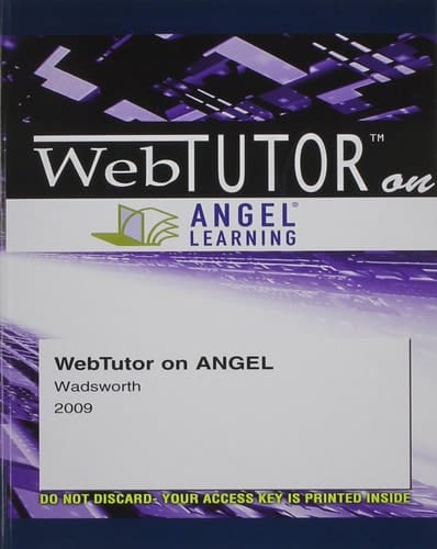 WebTutor? on Angel 1-Semester Printed Access Card for Arts and Science