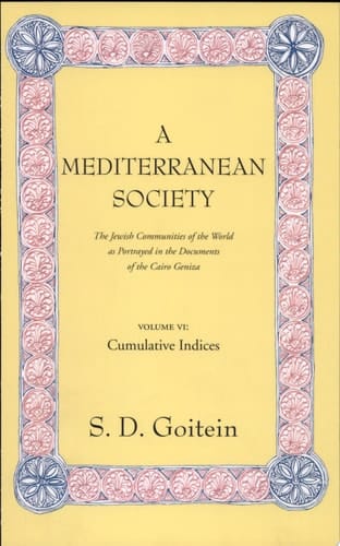 A Mediterranean Society, Volume VI The Jewish Communities of the Arab World as Portrayed in the Documents of the Cairo Geniza, Cumulative Indices