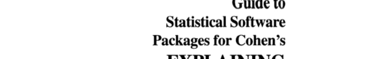 Explaining the Concepts of Psychological Statistics Guide to Statistical Software Packages