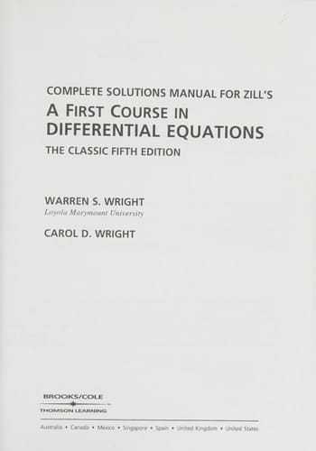 Ism 1st Crse Diff Equat 5e