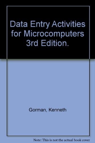 Data Entry Activities for the Microcomputer