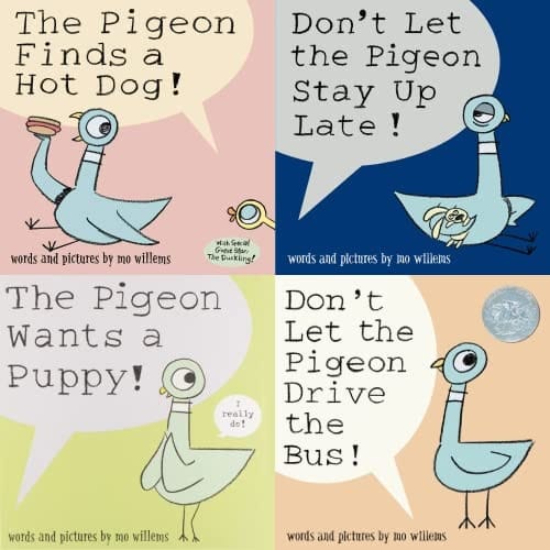 Pigeon Pack (4 Book Set) (The Pigeon Finds a Hot Dog!; Don't Let Pigeon the Stay Up Late!; The Pigeon Wants a Puppy!; Don't Let the Pigeon Drive the Bus!) by Mo Willems (2010-05-03)