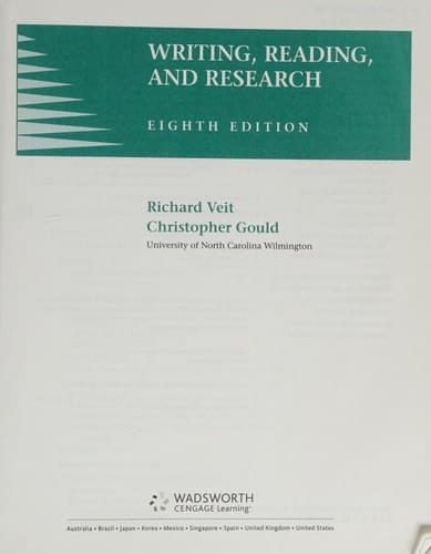 Writing, Reading, and Research