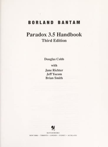 Paradox 3.5 Handbook