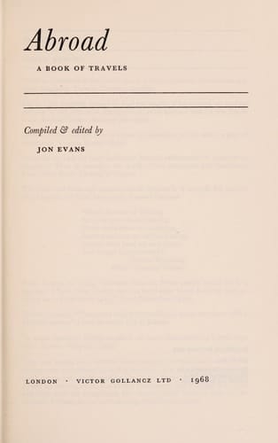 Abroad: a Book of Travels