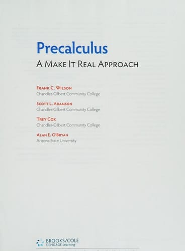 Precalculus: A Make it Real Approach