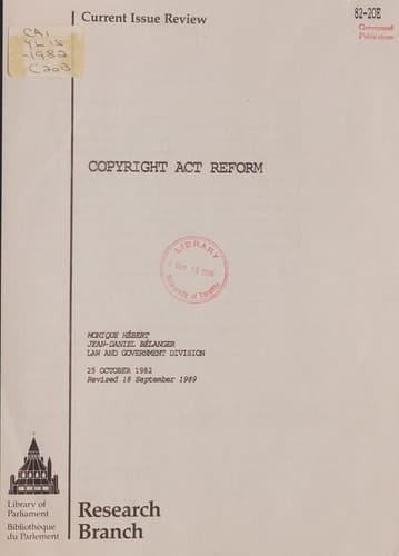 Copyright Act Reform
