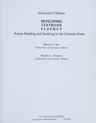 Developing Textbook Fluency