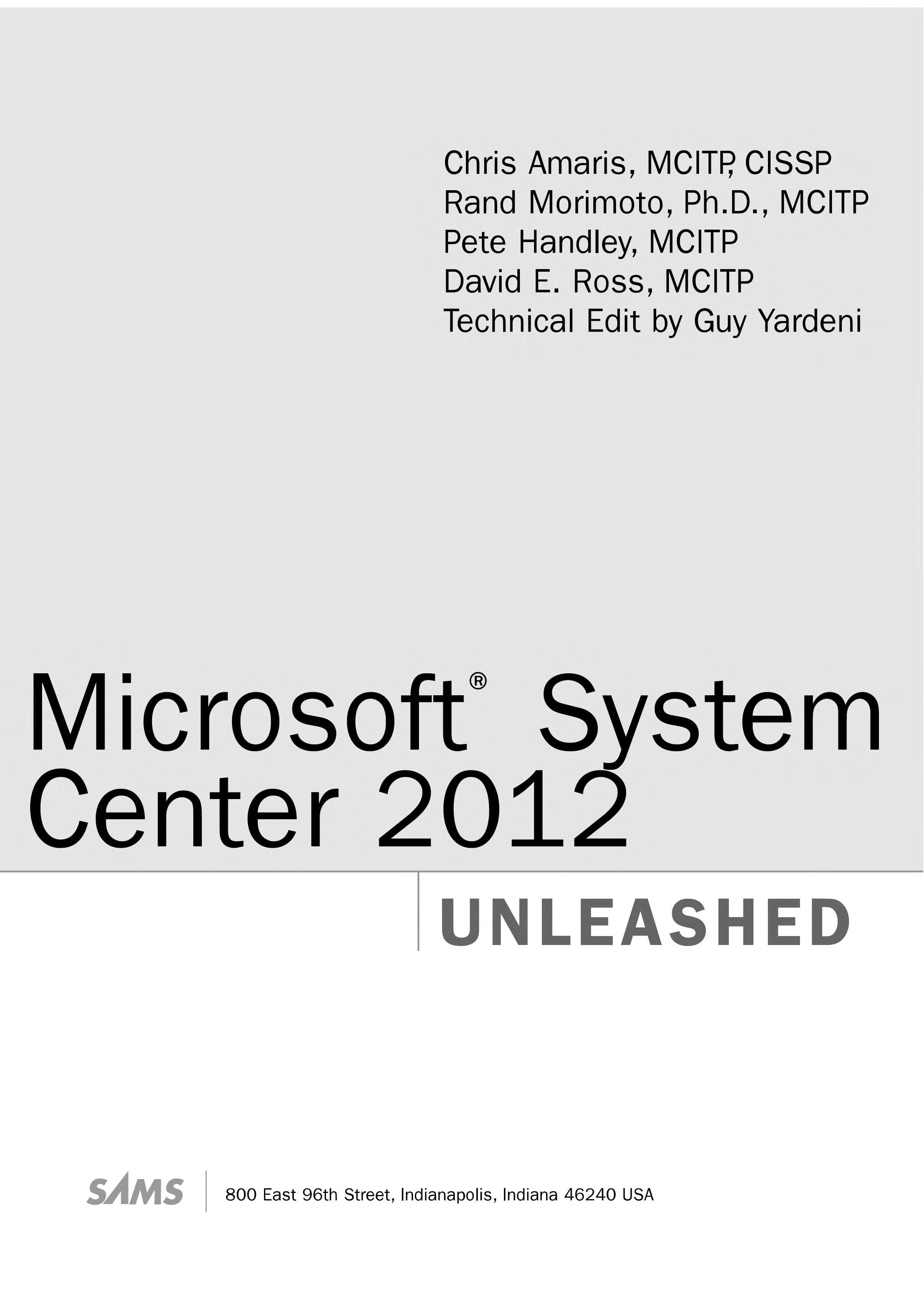 Microsoft System Center 2012 Unleashed