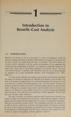Benefit-Cost Analysis in Theory and Practice (The Harpercollins Series in Economics)