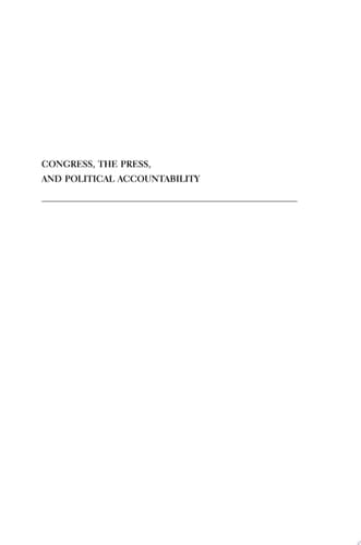 Congress, the Press, and Political Accountability