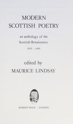 Modern Scottish Poetry An Anthology of the Scottish Renaissance 1925-1985
