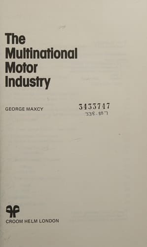 The multinational motor industry