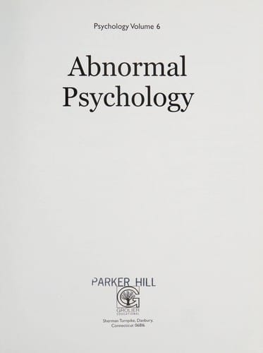 Psychology: Abnormal psychology