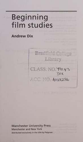 Beginning Film Studies (Beginnings)
