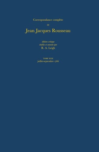 Correspondance Complete de Rousseau 30 CB 1766 Lettres 5256-5455