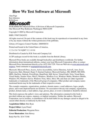 How We Test Software at Microsoft