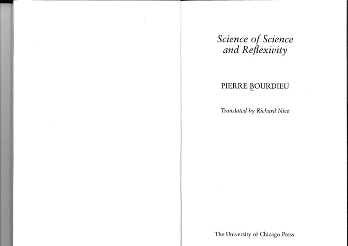 Science of Science and Reflexivity
