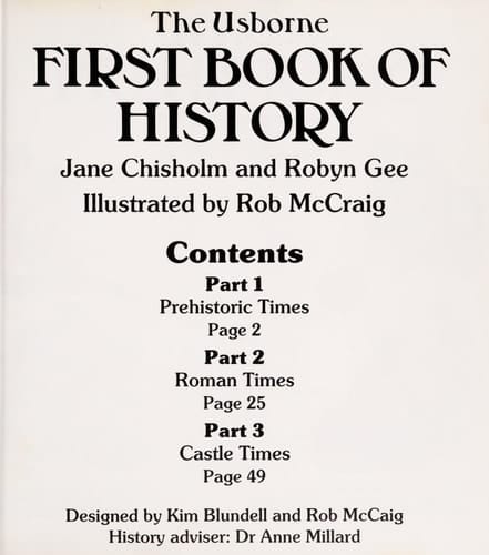 First Book of History Prehistoric Times, Castle Times, Roman Times