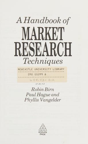 Handbook of Market Research Techniques