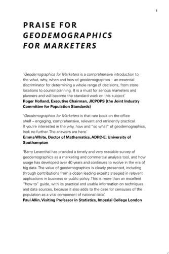 Geodemographics for Marketers Using Location Analysis for Research and Marketing