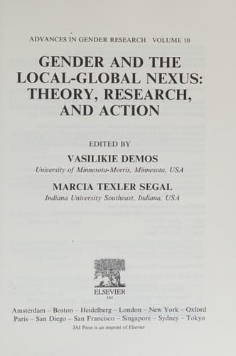 Gender and the Local-Global Nexus, Volume 10: Theory, Research, and Action (Advances in Gender Research) (Advances in Gender Research, 10)