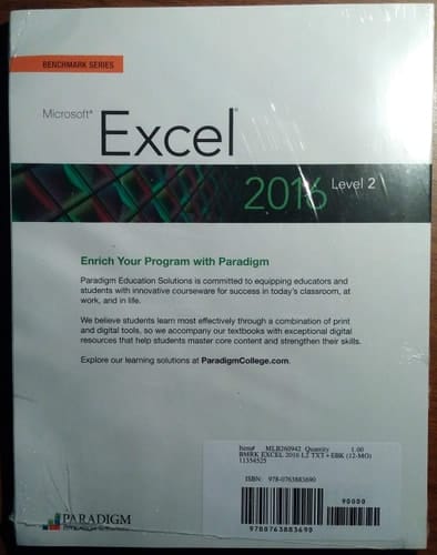Benchmark Series: Microsoft Excel 2016 Level 2 and SNAP 2016