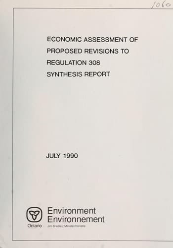 Economic Assessment of Proposed Revisions to Regulation 308 : Synthesis Report : Report