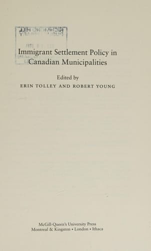 Immigrant Settlement Policy in Canadian Municipalities