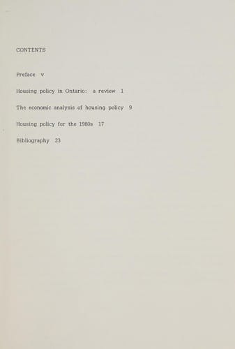 Housing Policy for the 1980s