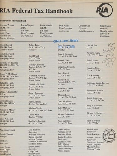 Ria Federal Tax Handbook, 2000