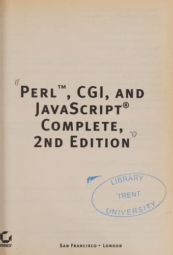 Perl, CGI, and JavaScript Complete, 2nd Edition