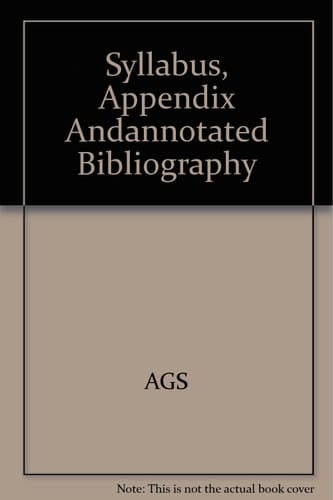 Syllabus, Appendix Andannotated Bibliography