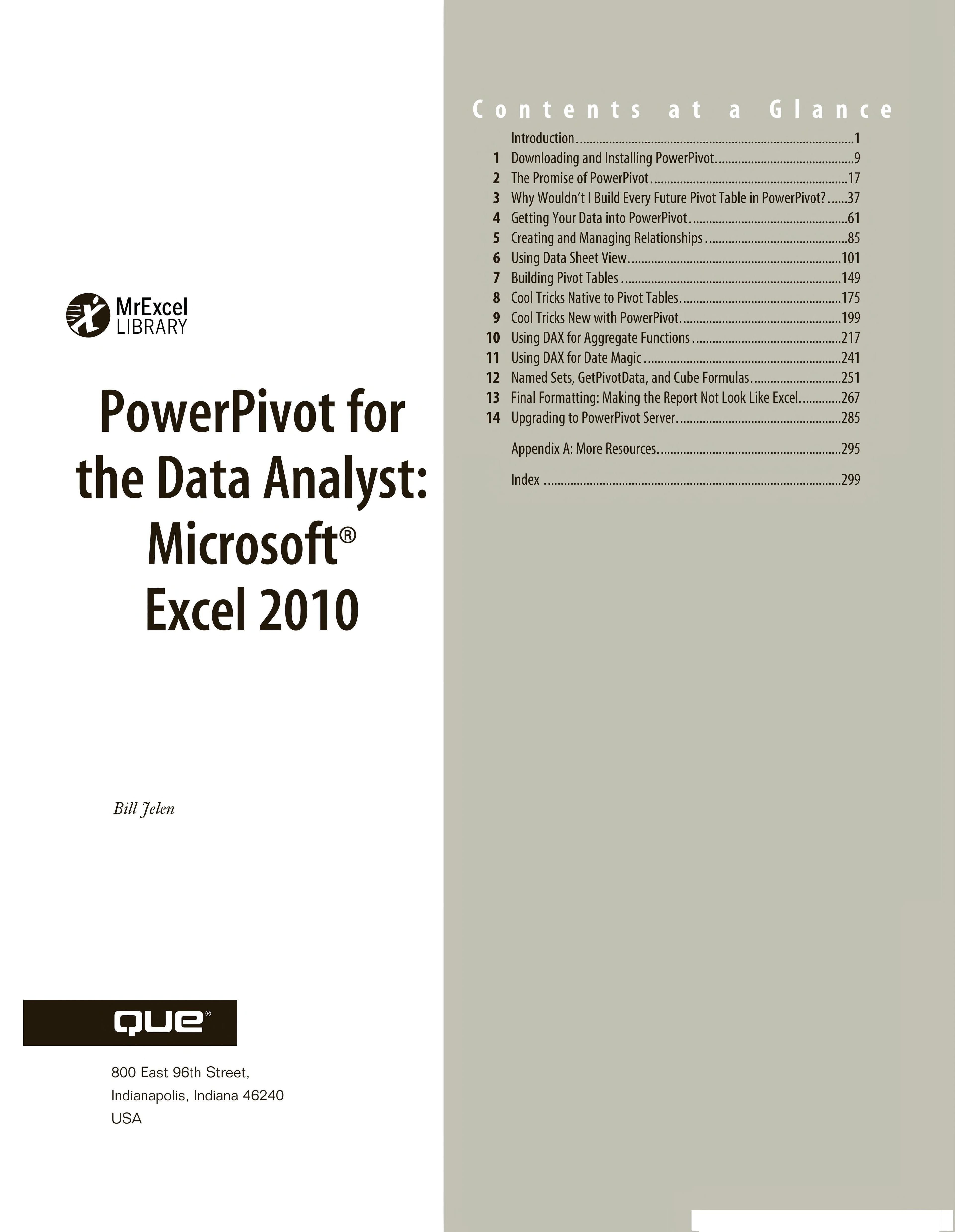 PowerPivot for the Data Analyst Microsoft Excel 2010