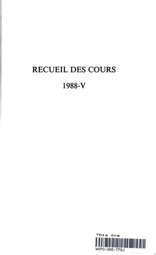 Recueil des Cours, Collected Courses 1988