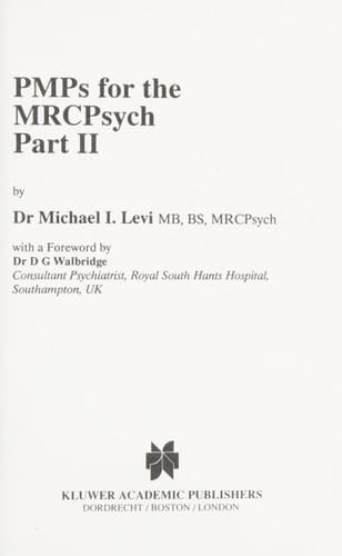 Pmp's for the Mrcpsych, Pt.2