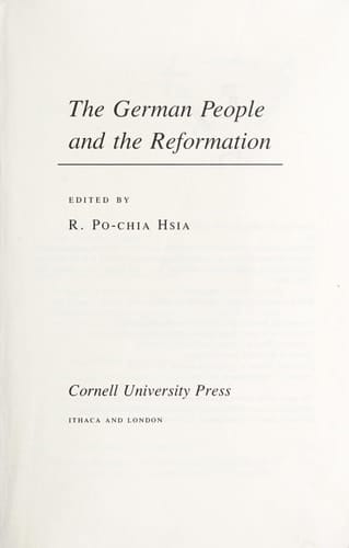 The German People and the Reformation