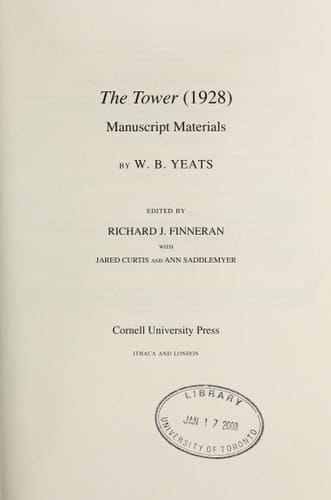 The Tower (1928): Manuscript Materials (The Cornell Yeats)