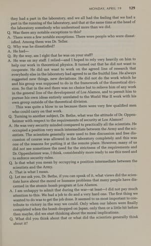 In the Matter of J. Robert Oppenheimer The Security Clearance Hearing