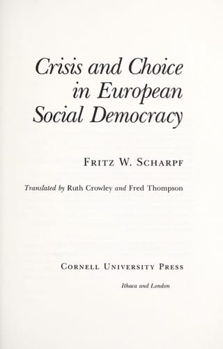 Crisis and Choice in European Social Democracy (Cornell Studies in Political Economy)