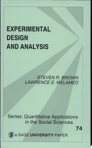 Experimental Design and Analysis