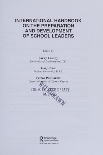 International Handbook on the Preparation and Development of School Leaders
