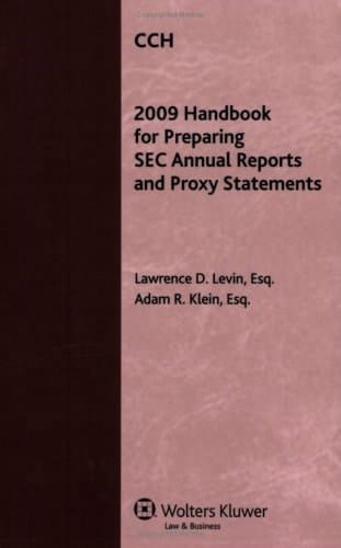 2009 Handbook for Preparing Sec Annual Reports and Proxy Statements