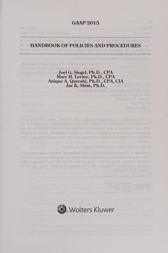 GAAP Handbook of Policies and Procedures (W/CDROM) (2015)