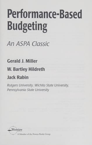 Performance Based Budgeting