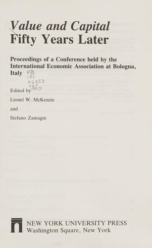 Value and Capital: Fifty Years Later