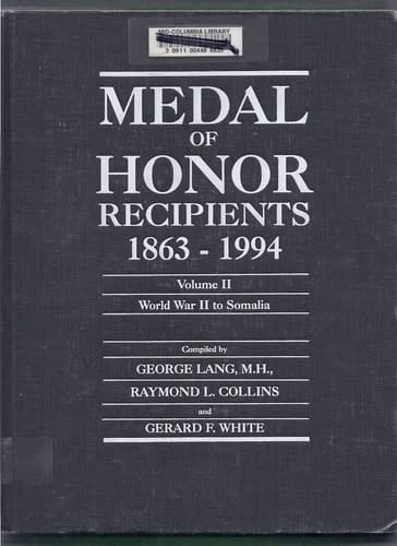 Medal of Honor Recipients, 1863-1994