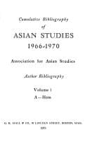 Cumulative Bibliography of Asian Studies, 1966-1970 Subject Bibliography